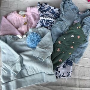 Bundle: 9 month girl clothing dress shirts sweater